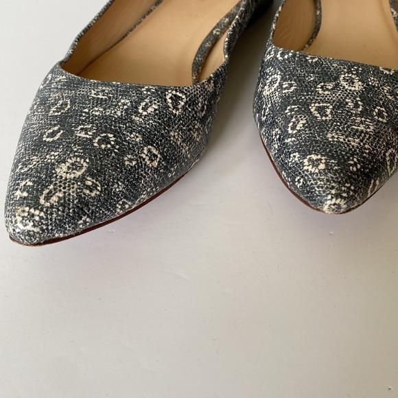 Cole Haan Embossed Leather Magnolia Skimmer Pointed Toe Ballet Flats Sz 5.5 - Picture 3 of 11